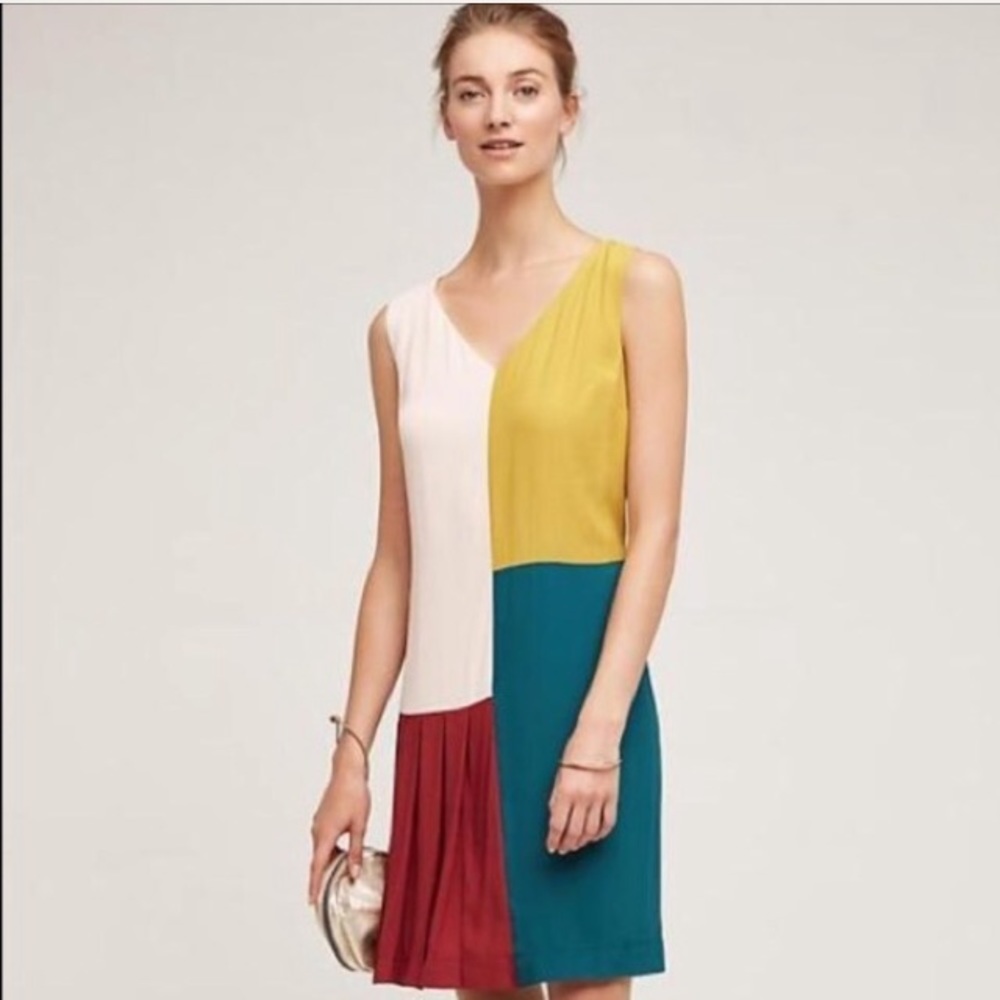 Anthropologie color block shift dress